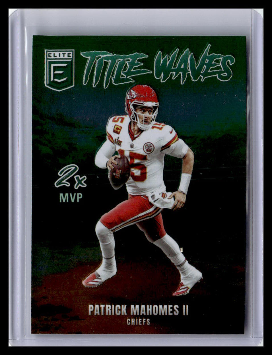 2025 Donruss Elite #1 Patrick Mahomes II Title Waves Green
