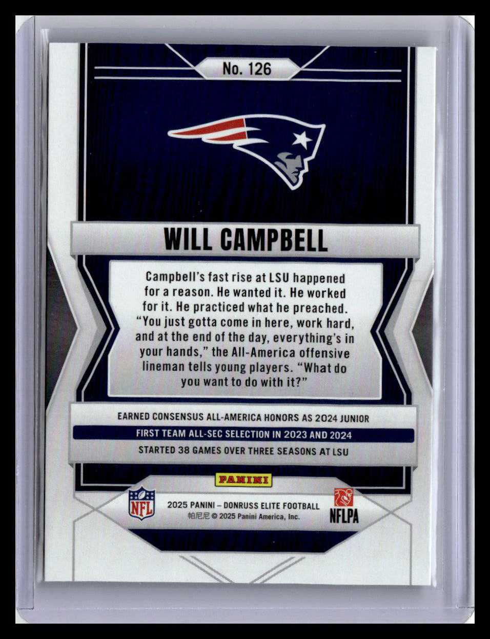 2025 Donruss Elite #126 Will Campbell Green Disco