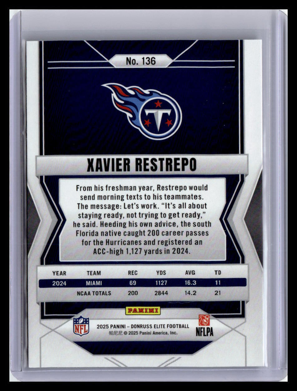 2025 Donruss Elite #136 Xavier Restrepo Green Disco