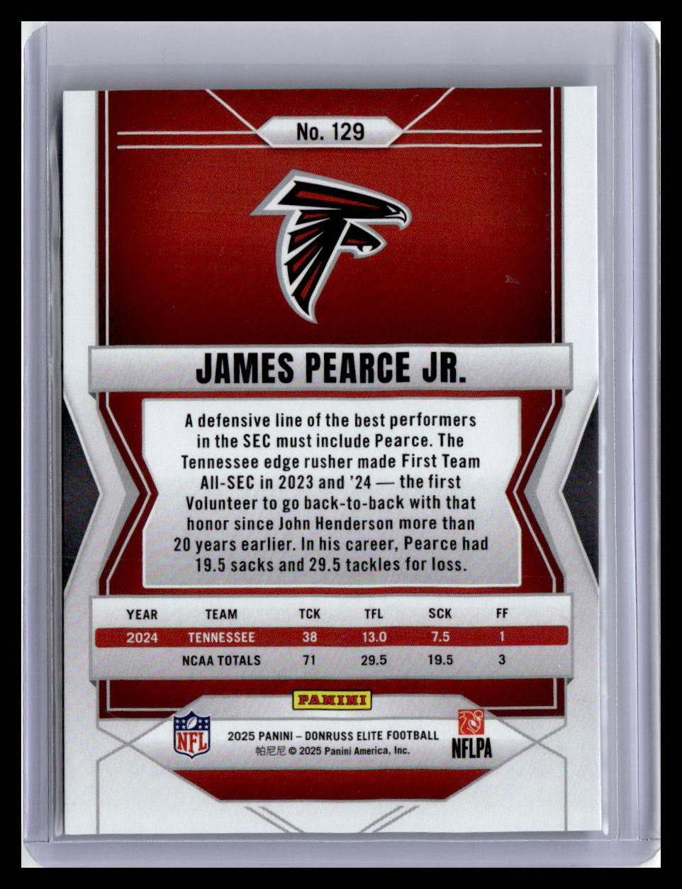2025 Donruss Elite #129 James Pearce Jr. Teal Matrix #/499
