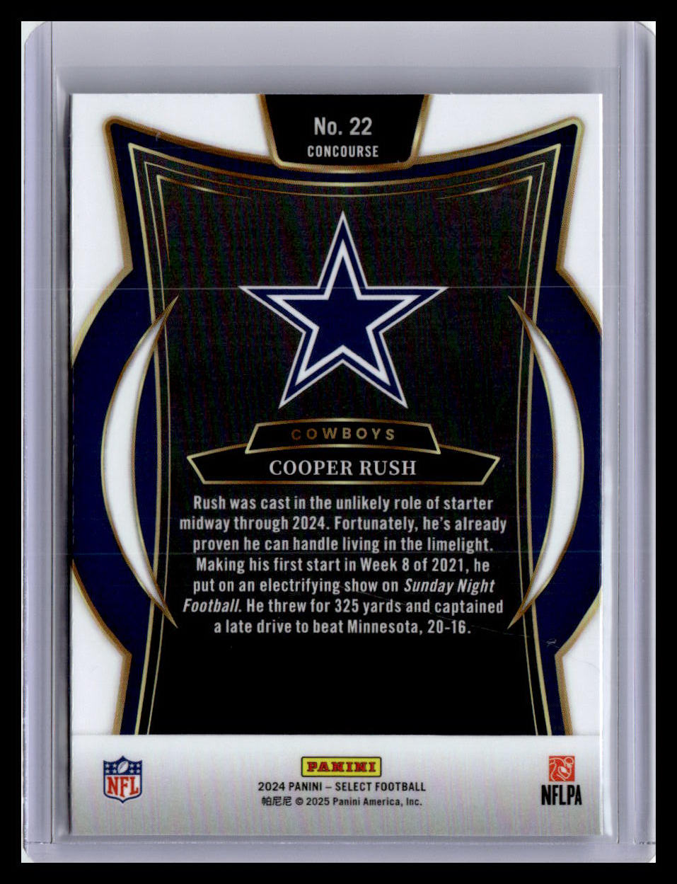 2024 Panini Select #22 Cooper Rush