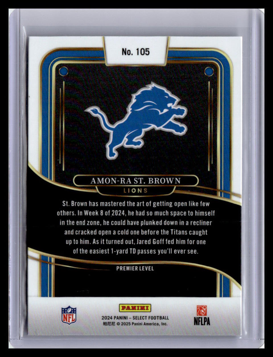 2024 Panini Select #105 Amon-Ra St. Brown