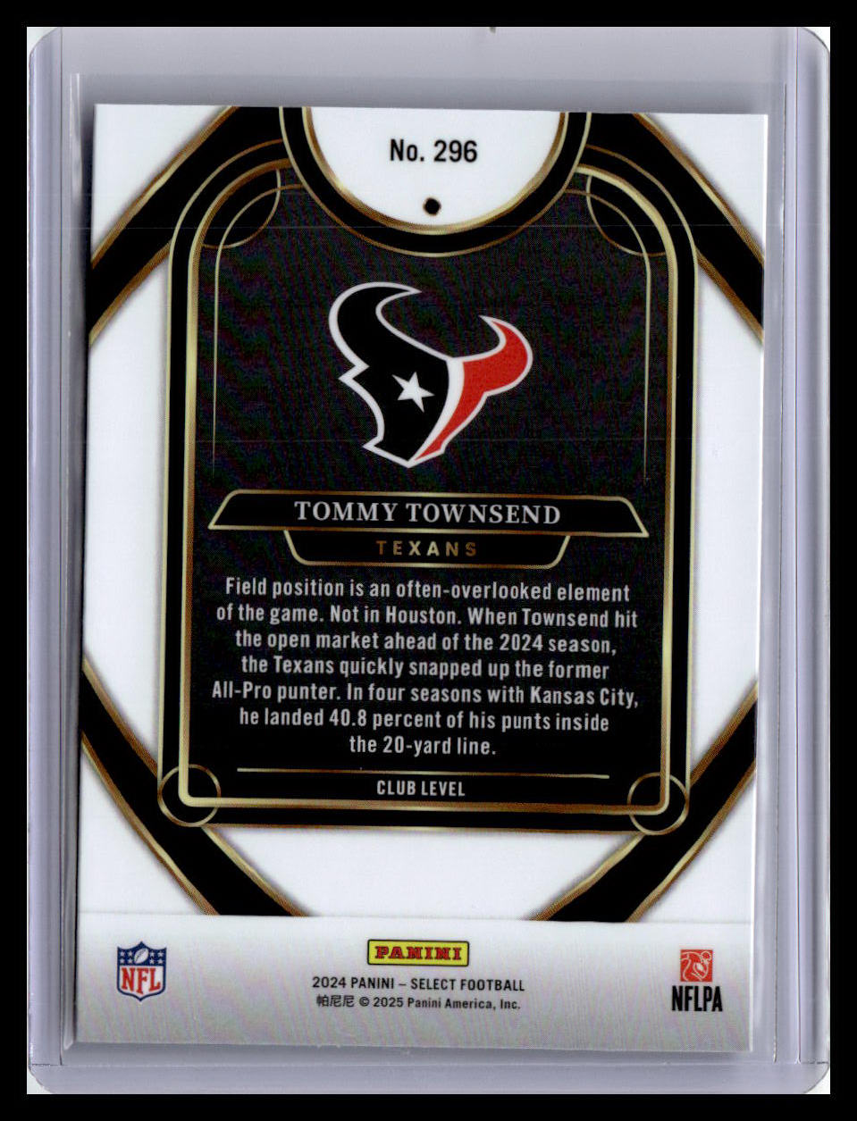 2024 Panini Select #296 Tommy Townsend