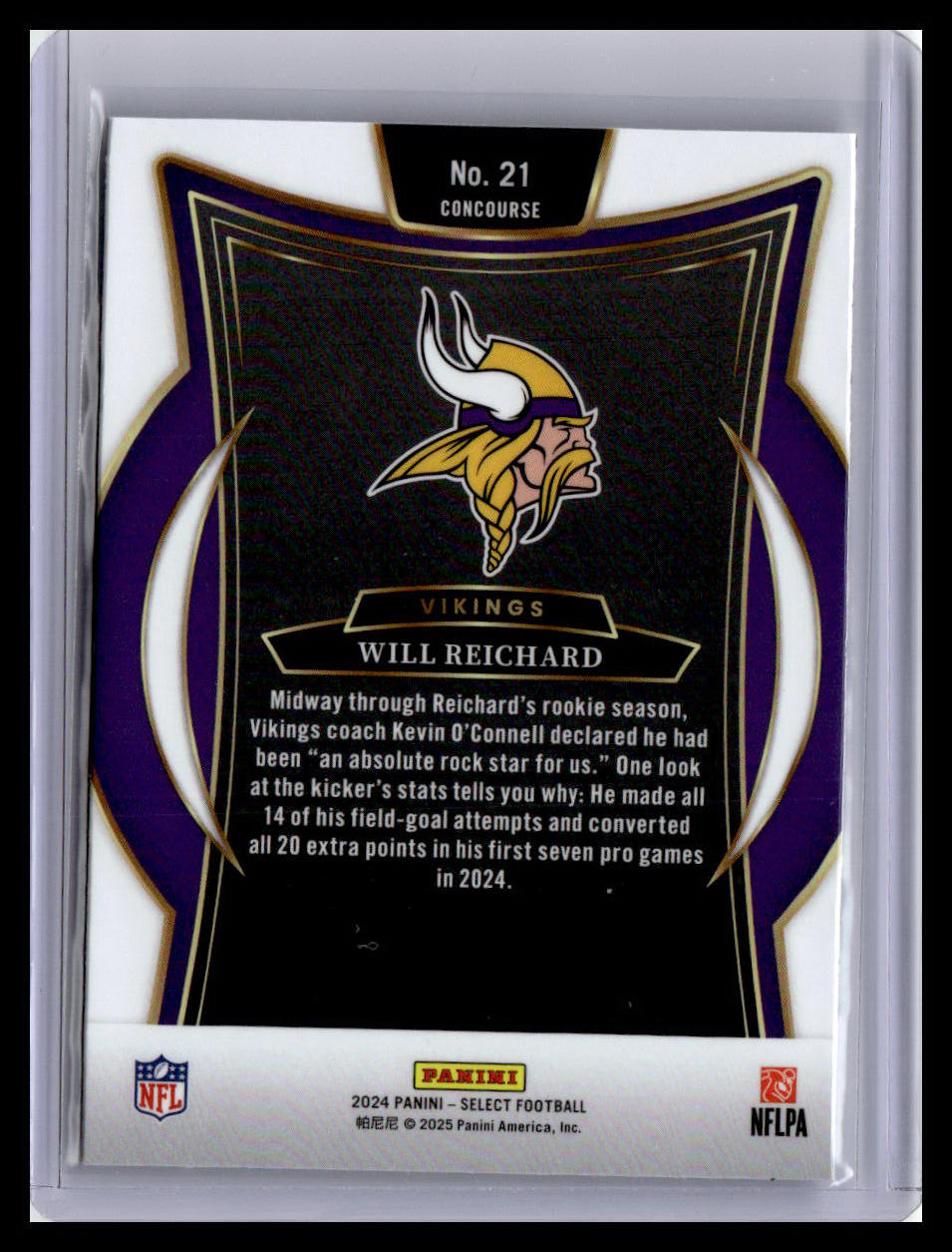 2024 Panini Select #21 Will Reichard