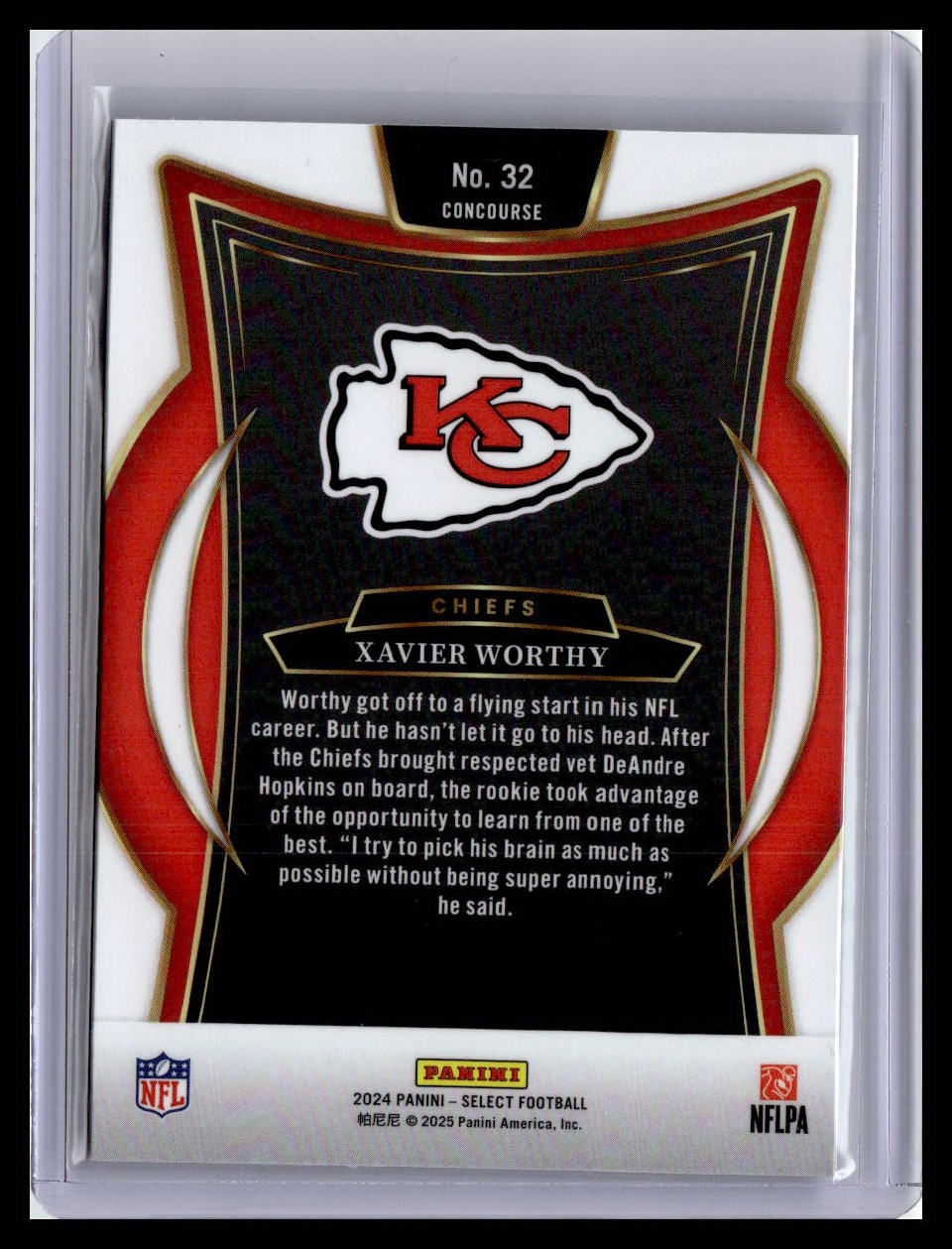 2024 Panini Select #32 Xavier Worthy