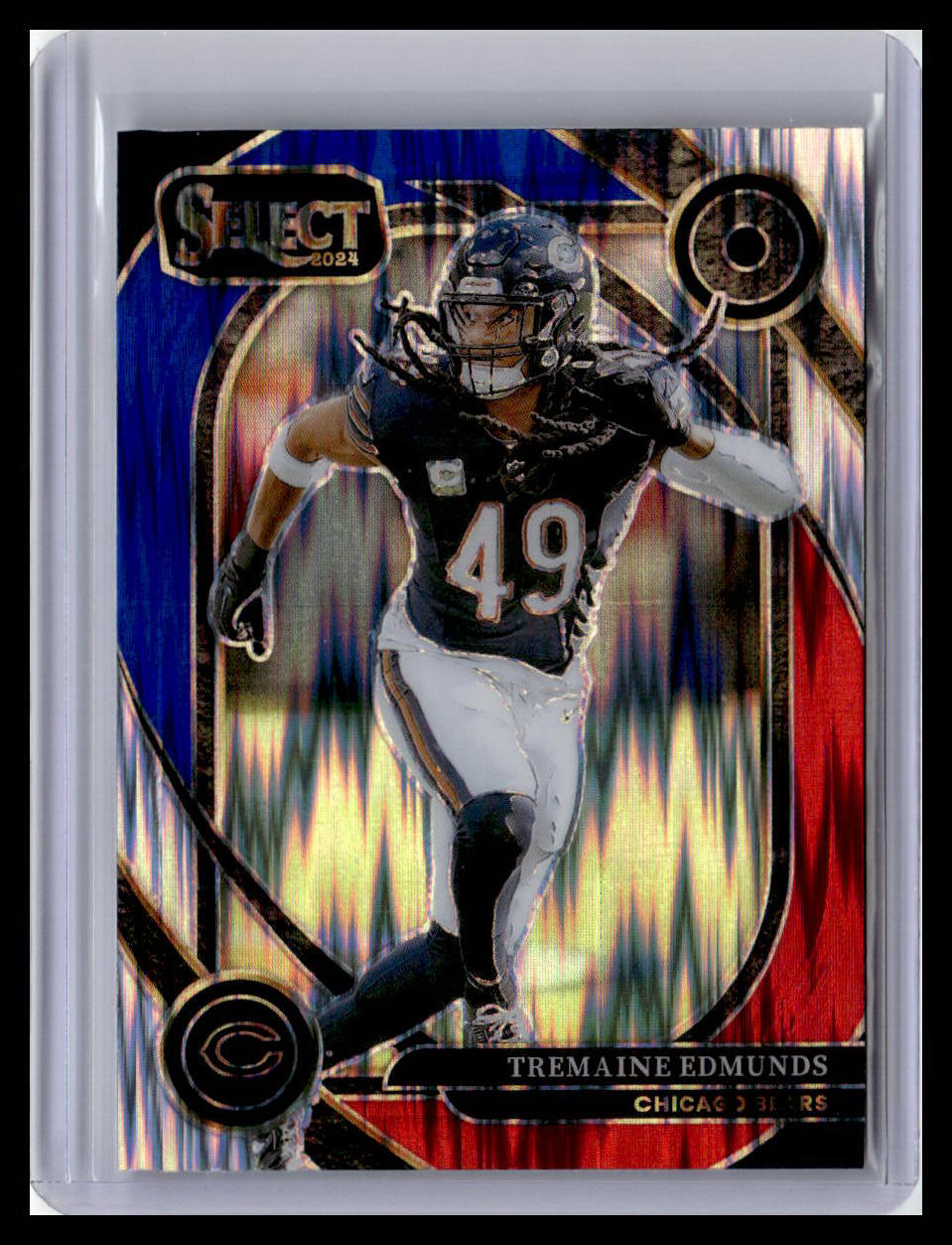 2024 Panini Select #297 Tremaine Edmunds Red & Blue Prizm Shock