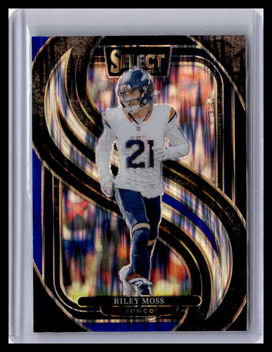2024 Panini Select #190 Riley Moss Black & Blue Prizm Shock
