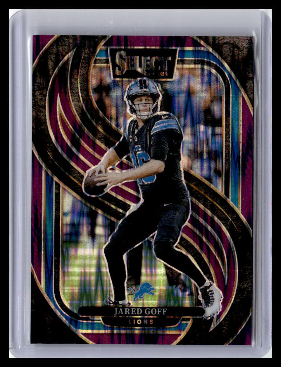 2024 Panini Select #123 Jared Goff Purple Prizm Shock #/360
