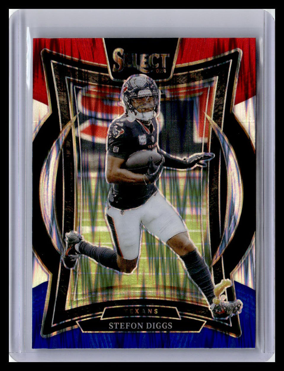 2024 Panini Select #94 Stefon Diggs Red & Blue Prizm Shock