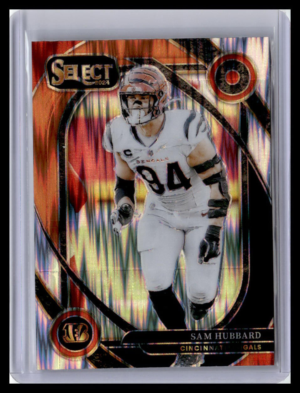 2024 Panini Select #292 Sam Hubbard Black & Orange Prizm Shock