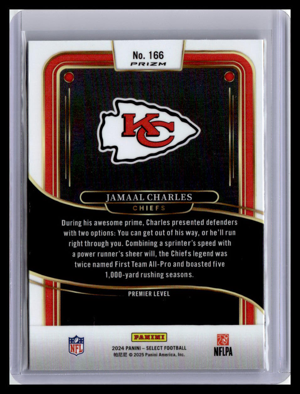 2024 Panini Select #166 Jamaal Charles Black & Orange Prizm Shock