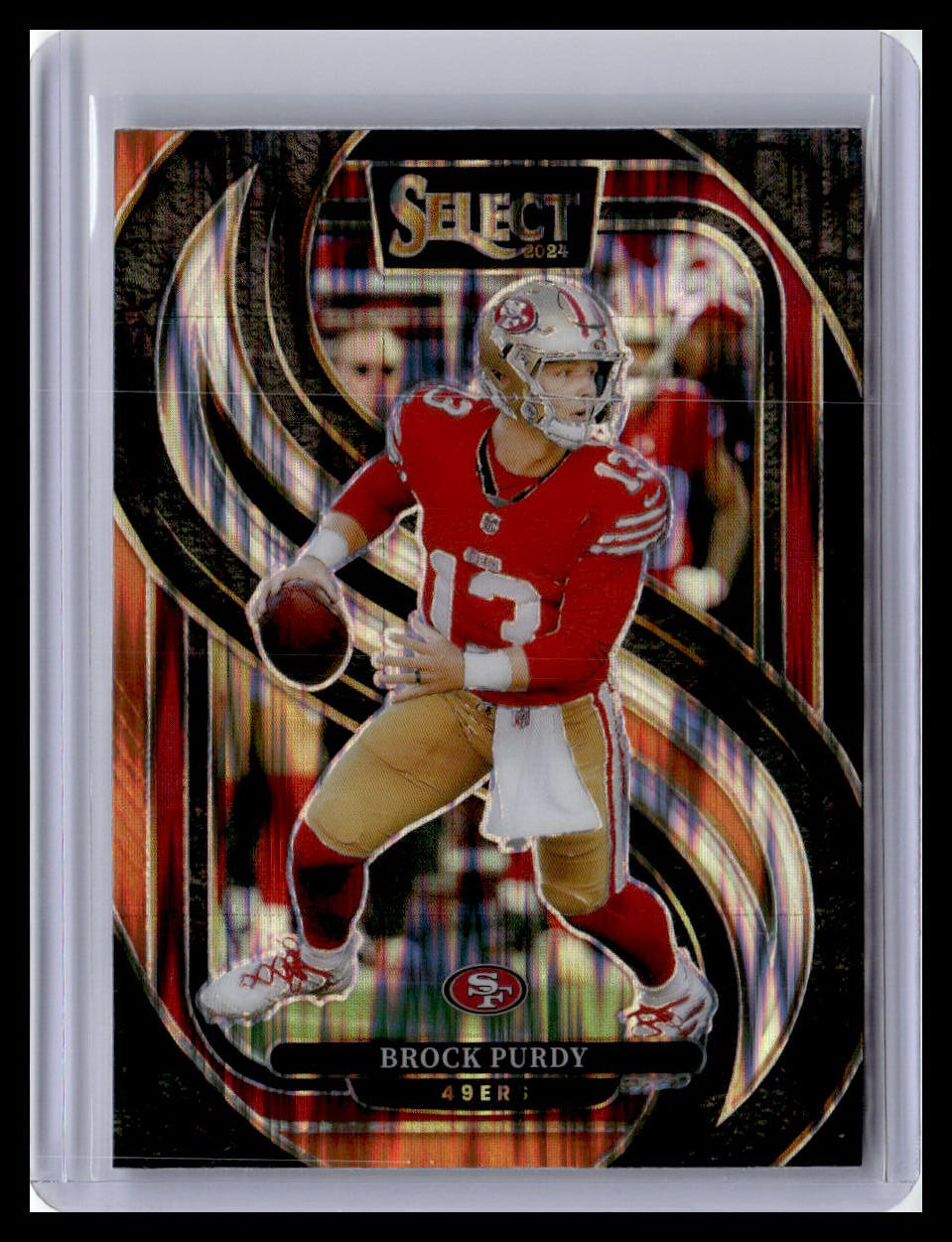 2024 Panini Select #124 Brock Purdy Black & Orange Prizm Shock