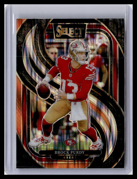 2024 Panini Select #124 Brock Purdy Black & Orange Prizm Shock