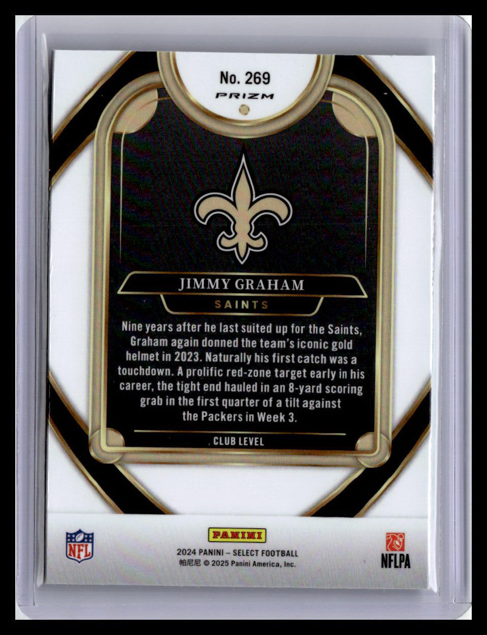 2024 Panini Select #269 Jimmy Graham Black & Orange Prizm Shock