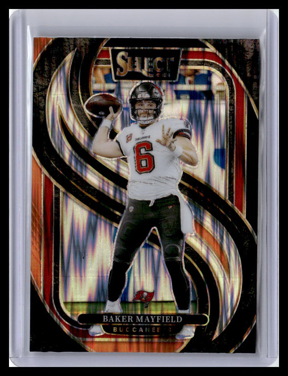 2024 Panini Select #108 Baker Mayfield Black & Orange Prizm Shock