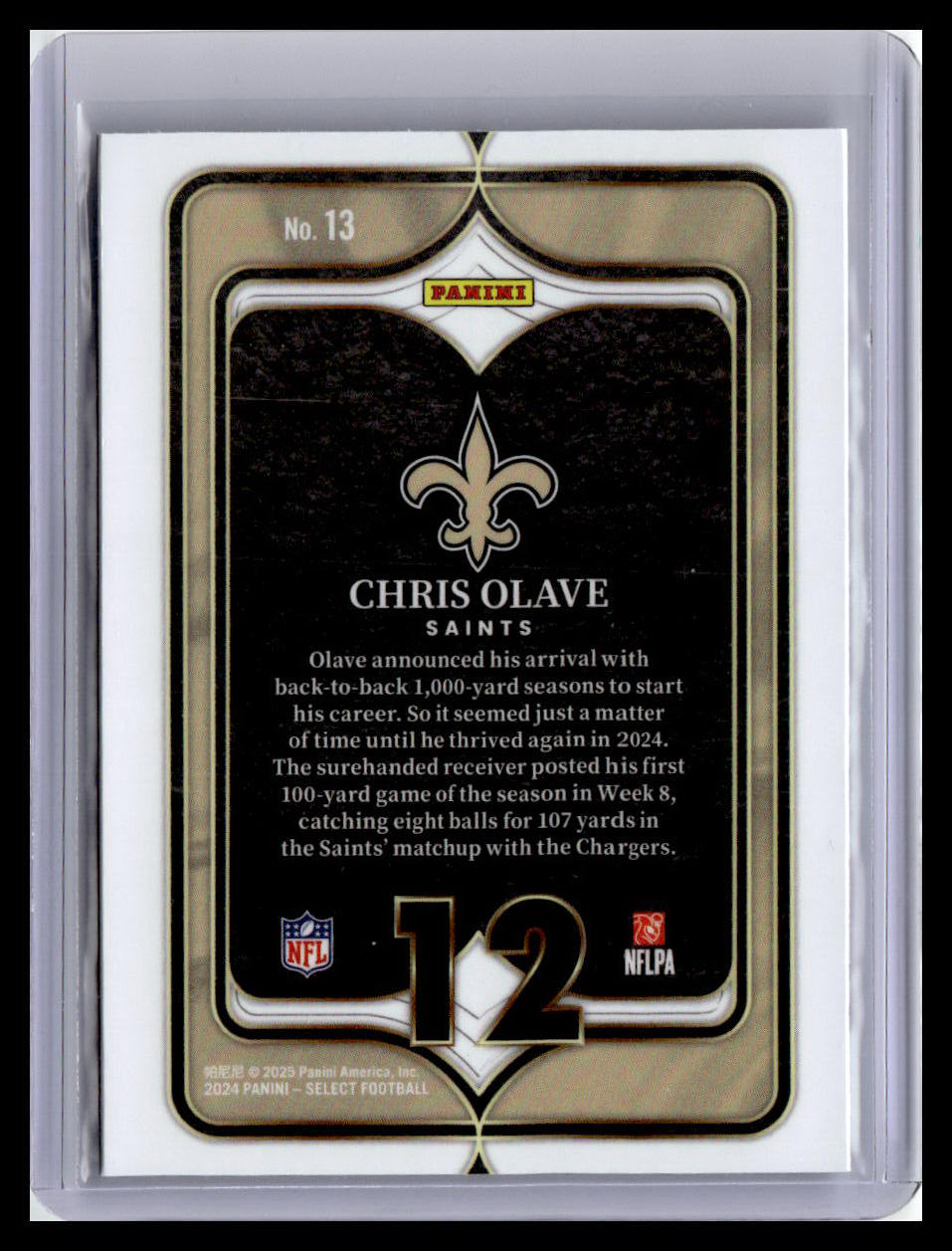 2024 Panini Select #13 Chris Olave Select Numbers