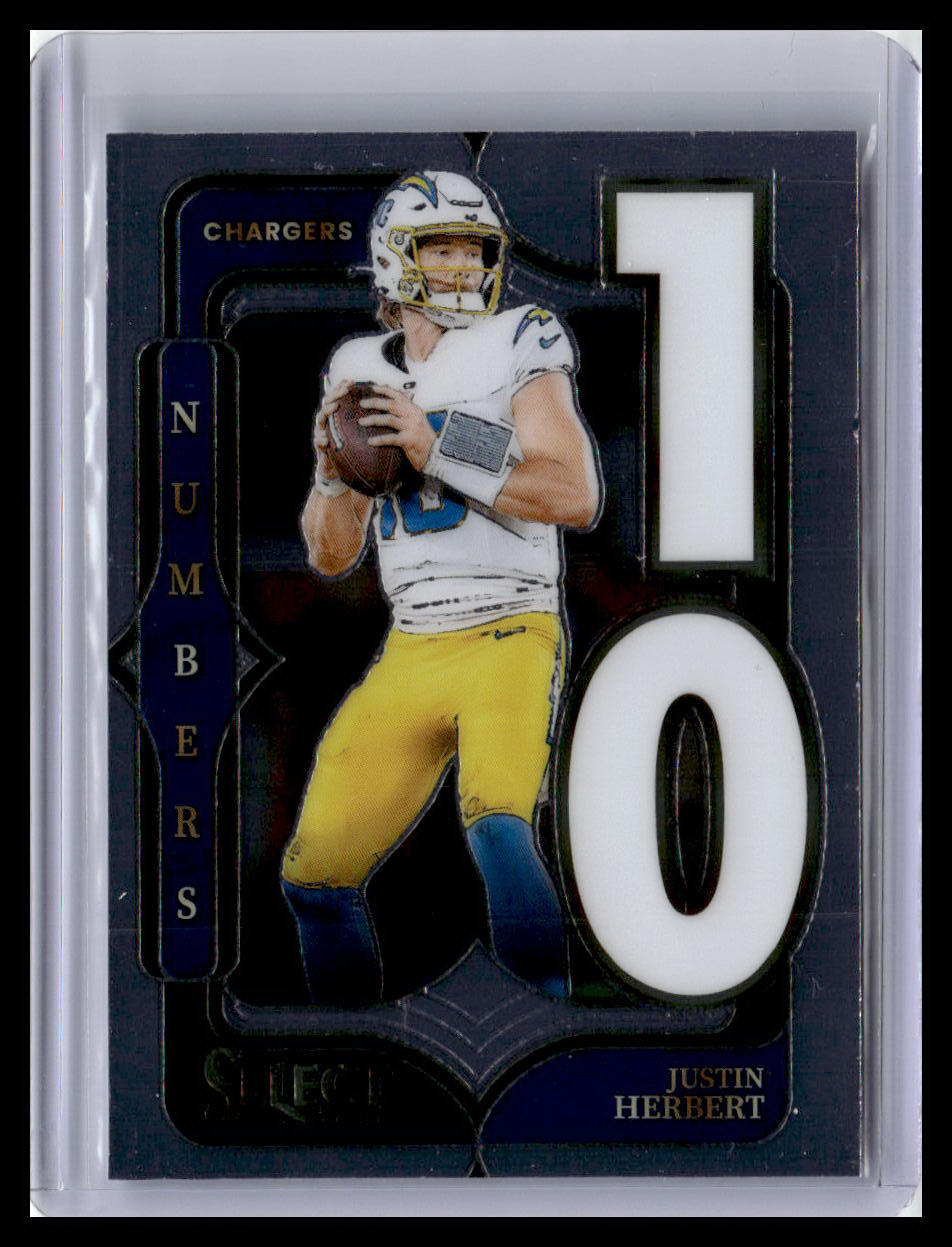 2024 Panini Select #17 Justin Herbert Select Numbers