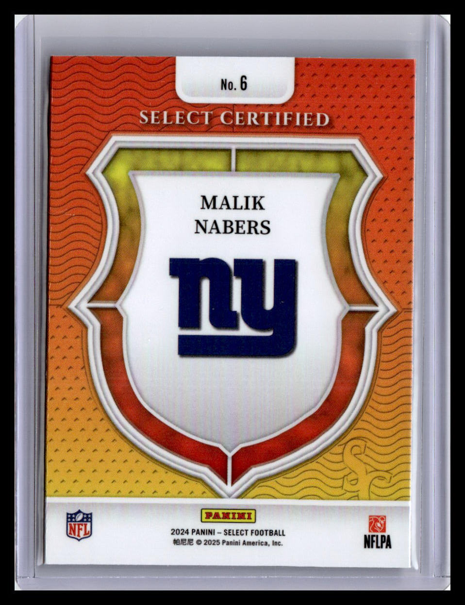 2024 Panini Select #6 Malik Nabers Select Certified Rookies