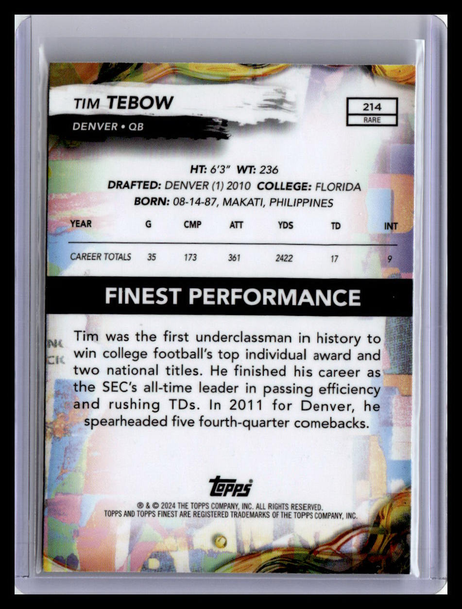 2024 Finest #214 Tim Tebow