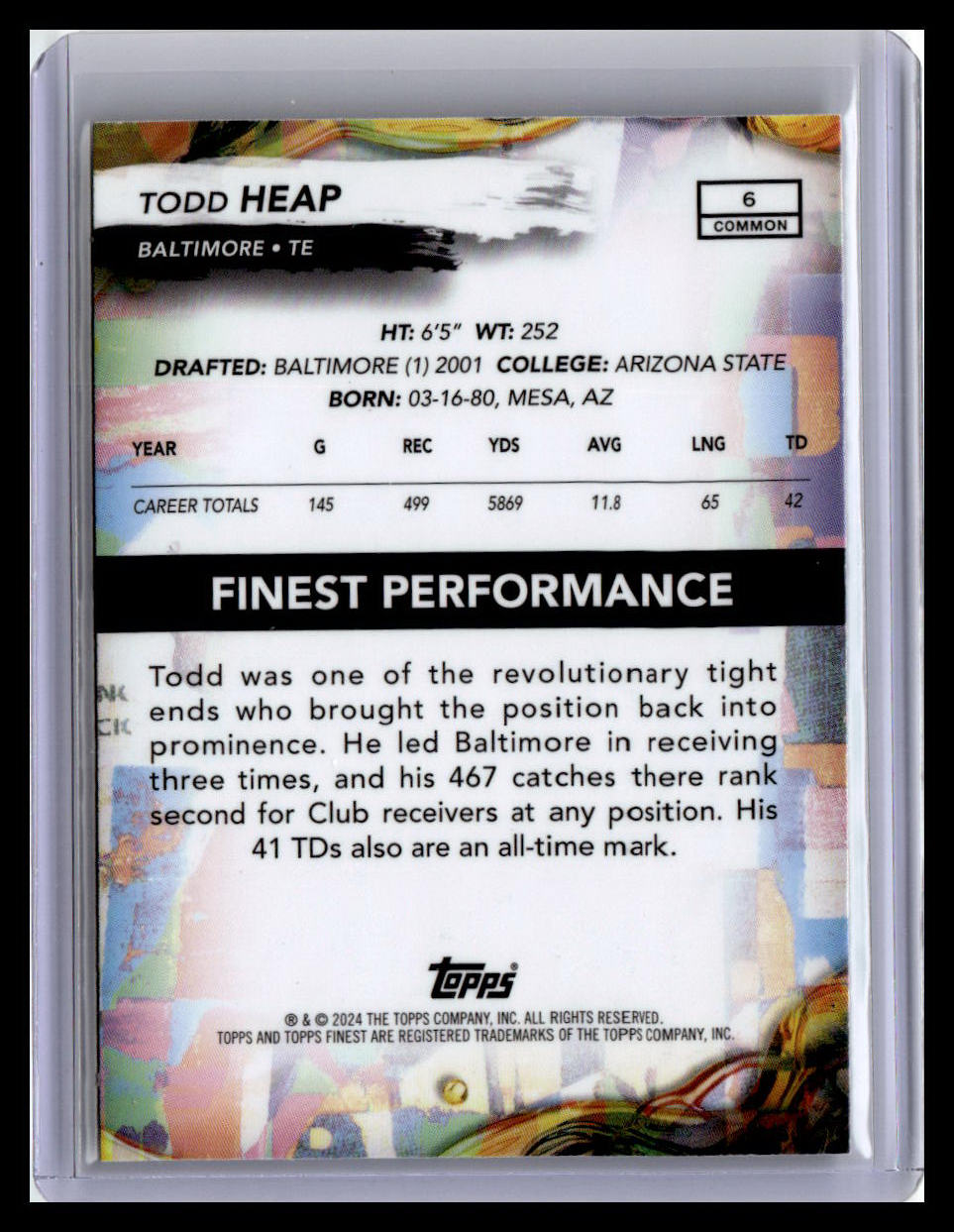 2024 Finest #6 Todd Heap