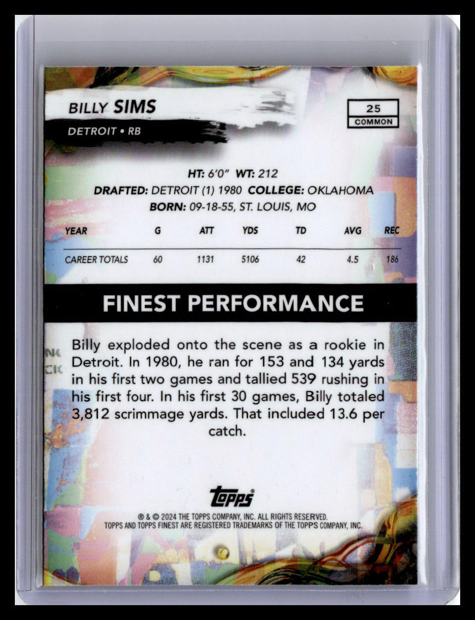 2024 Finest #25 Billy Sims