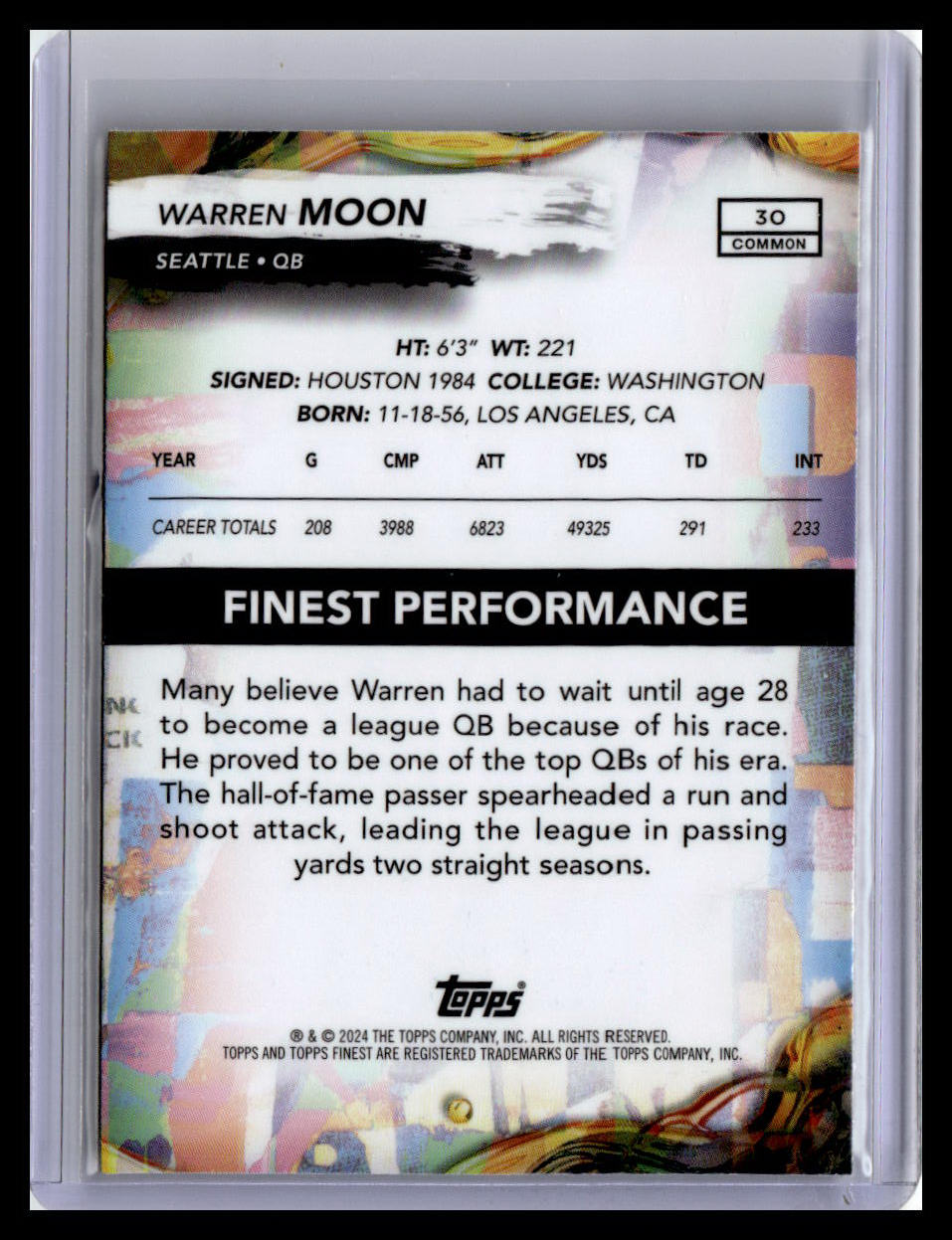 2024 Finest #30 Warren Moon