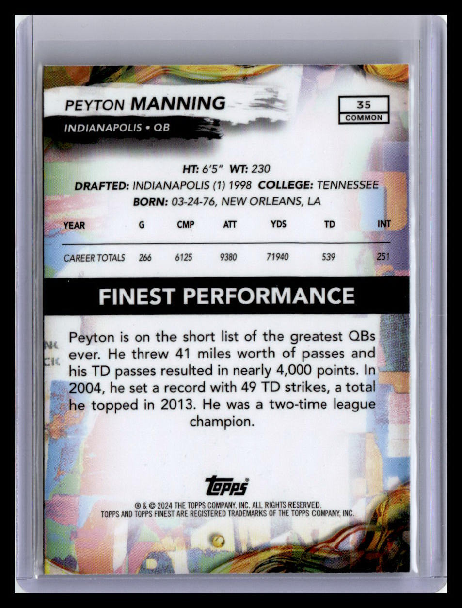 2024 Finest #35 Peyton Manning