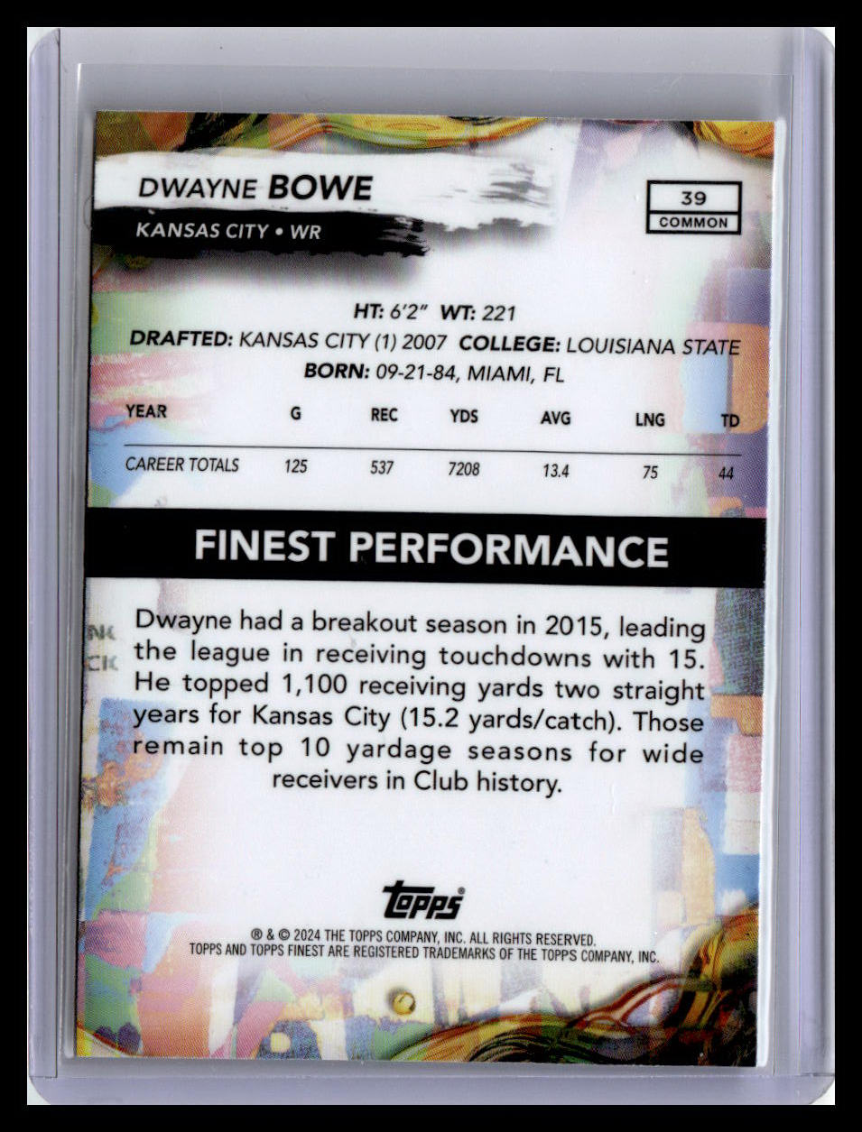 2024 Finest #39 Dwayne Bowe