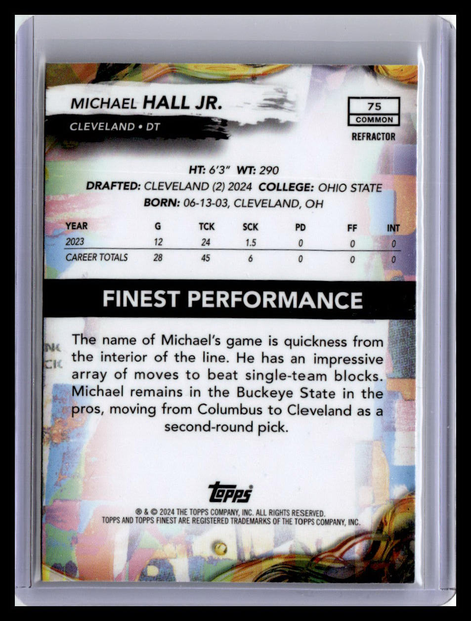 2024 Finest #75 Michael Hall Jr.