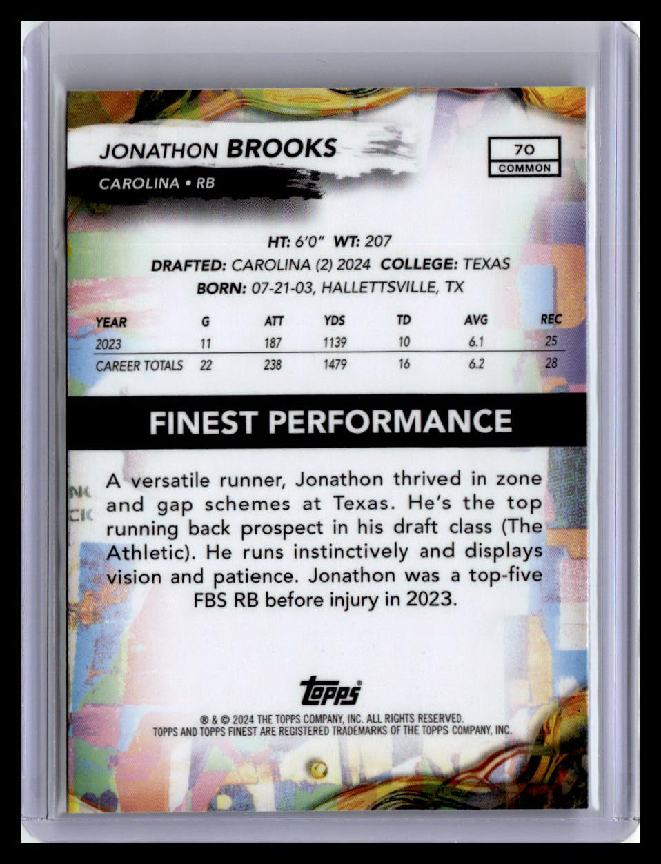 2024 Finest #70 Jonathon Brooks