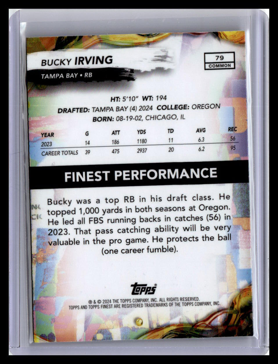 2024 Finest #79 Bucky Irving