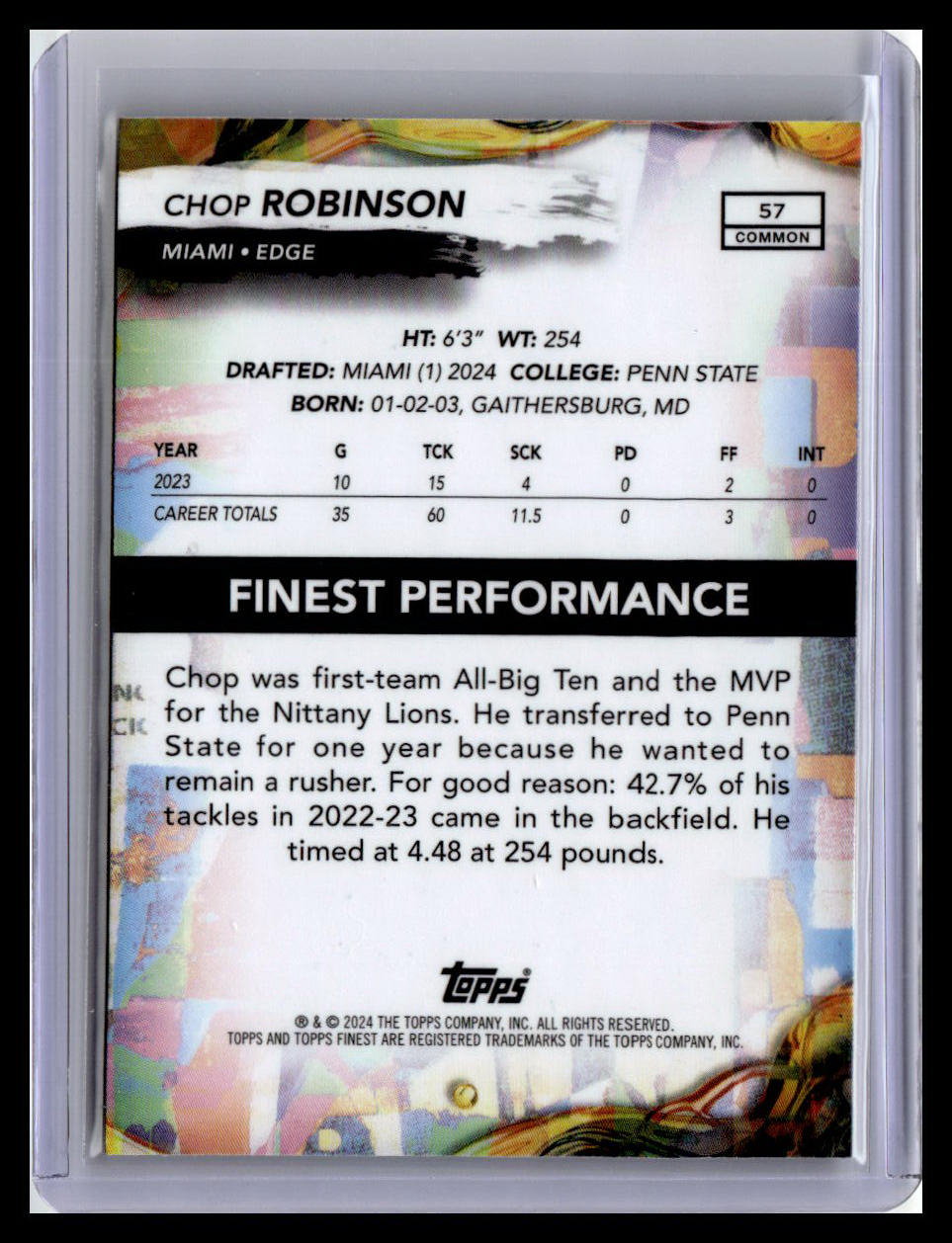 2024 Finest #57 Chop Robinson