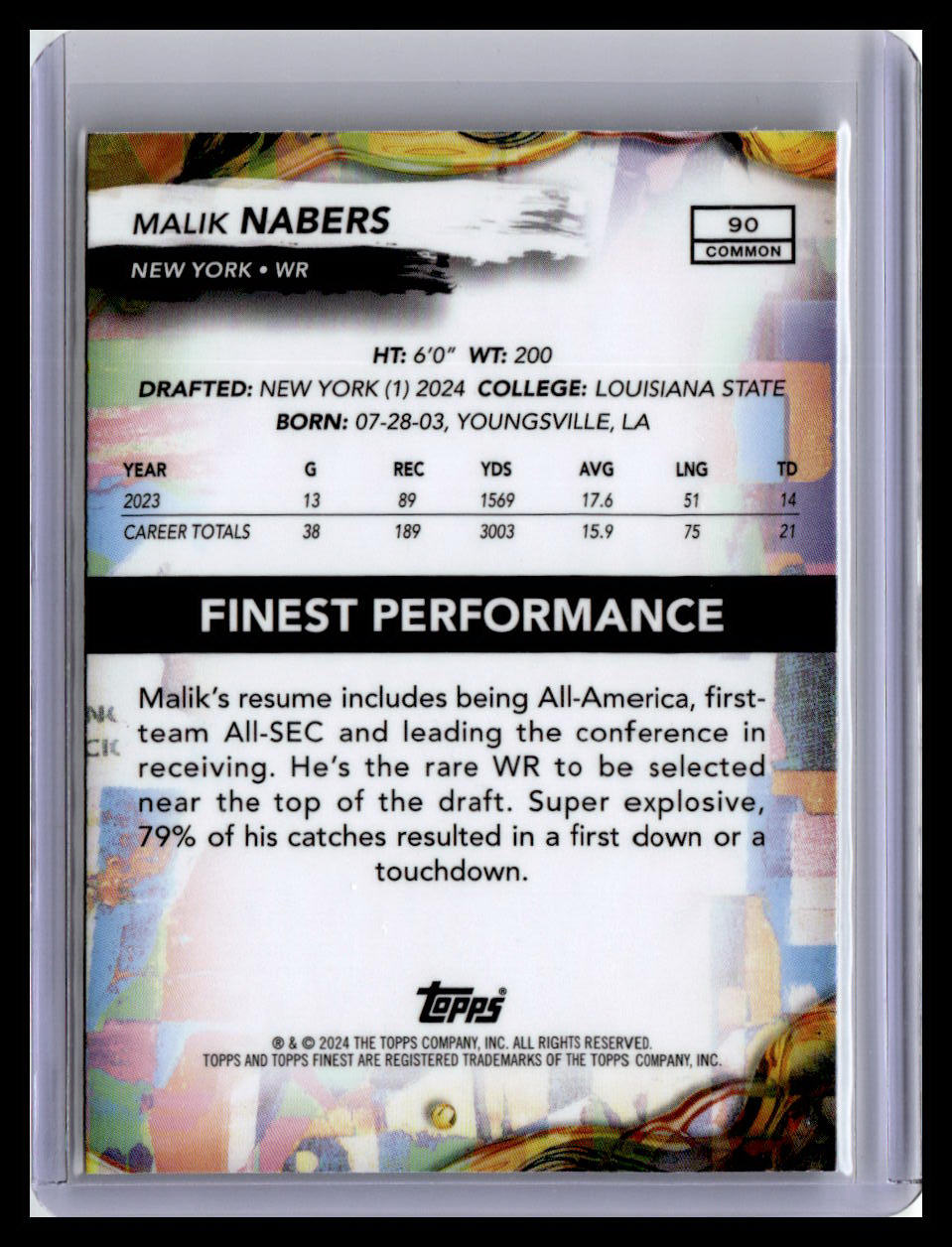 2024 Finest #90 Malik Nabers