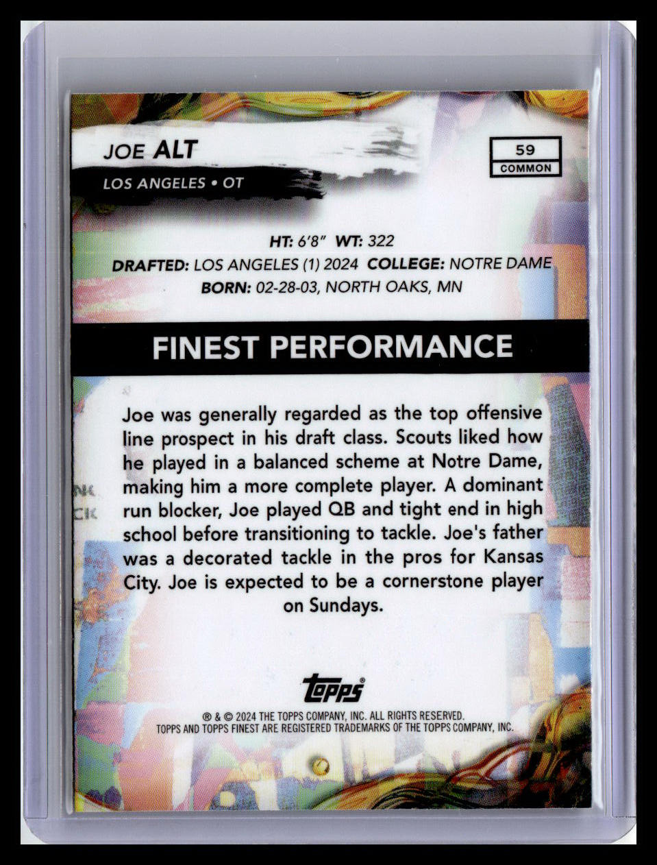 2024 Finest #59 Joe Alt