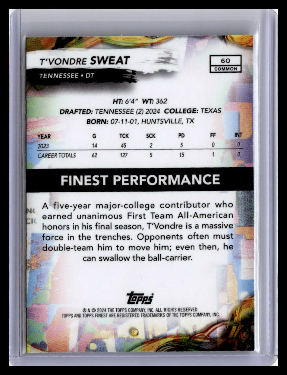 2024 Finest #60 T’Vondre Sweat