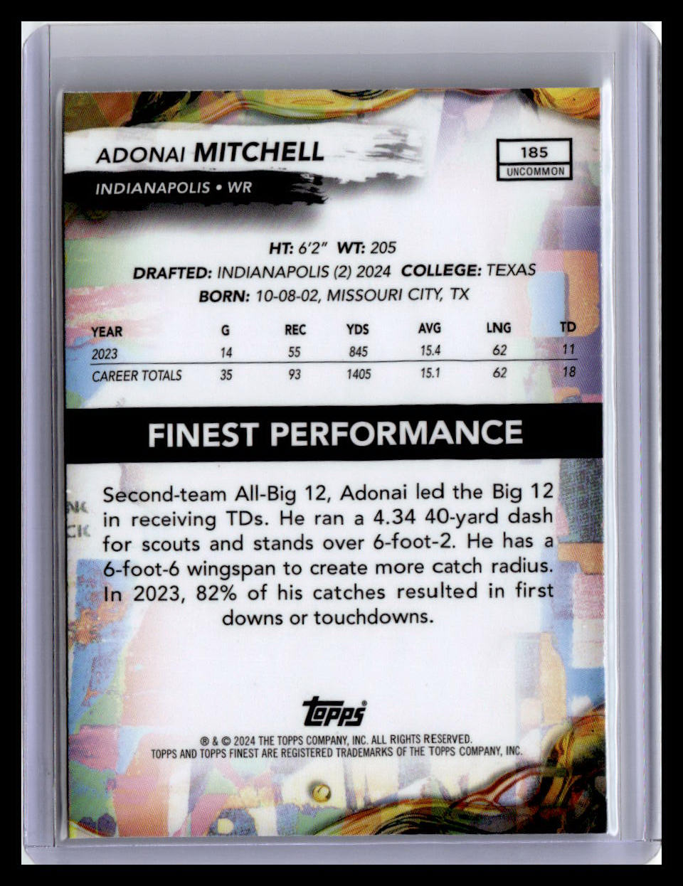 2024 Finest #185 Adonai Mitchell