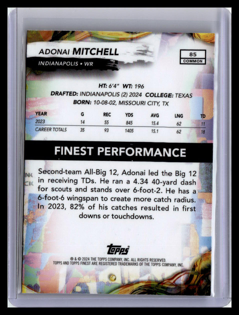 2024 Finest #85 Adonai Mitchell