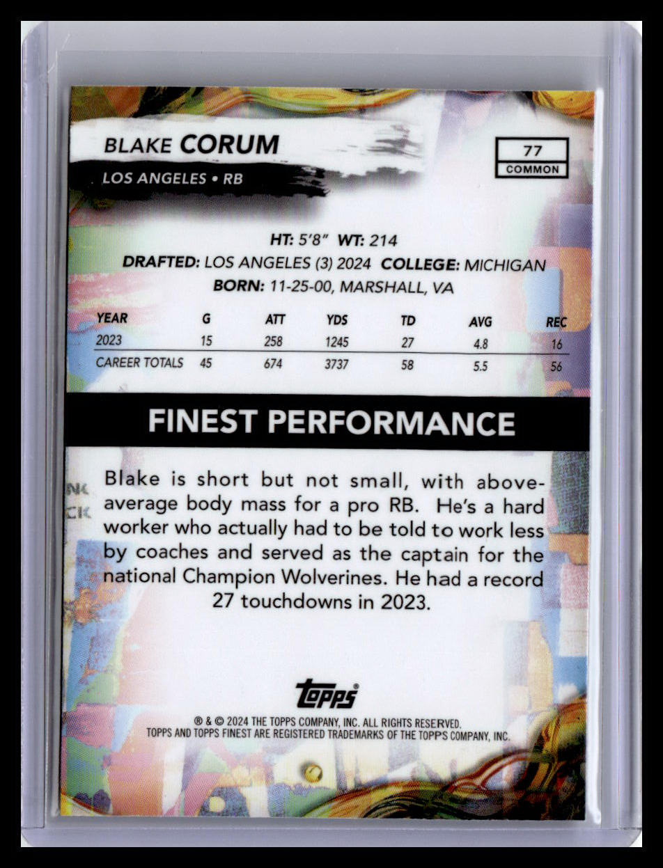 2024 Finest #77 Blake Corum