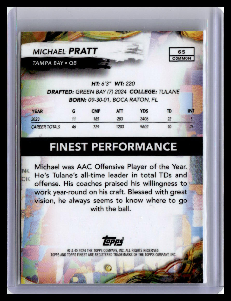 2024 Finest #65 Michael Pratt