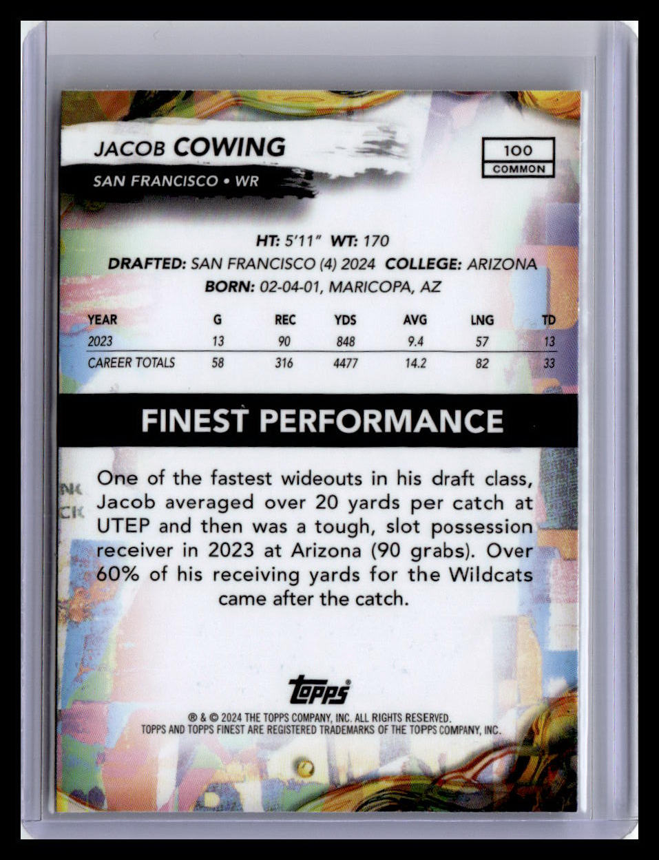 2024 Finest #100 Jacob Cowing