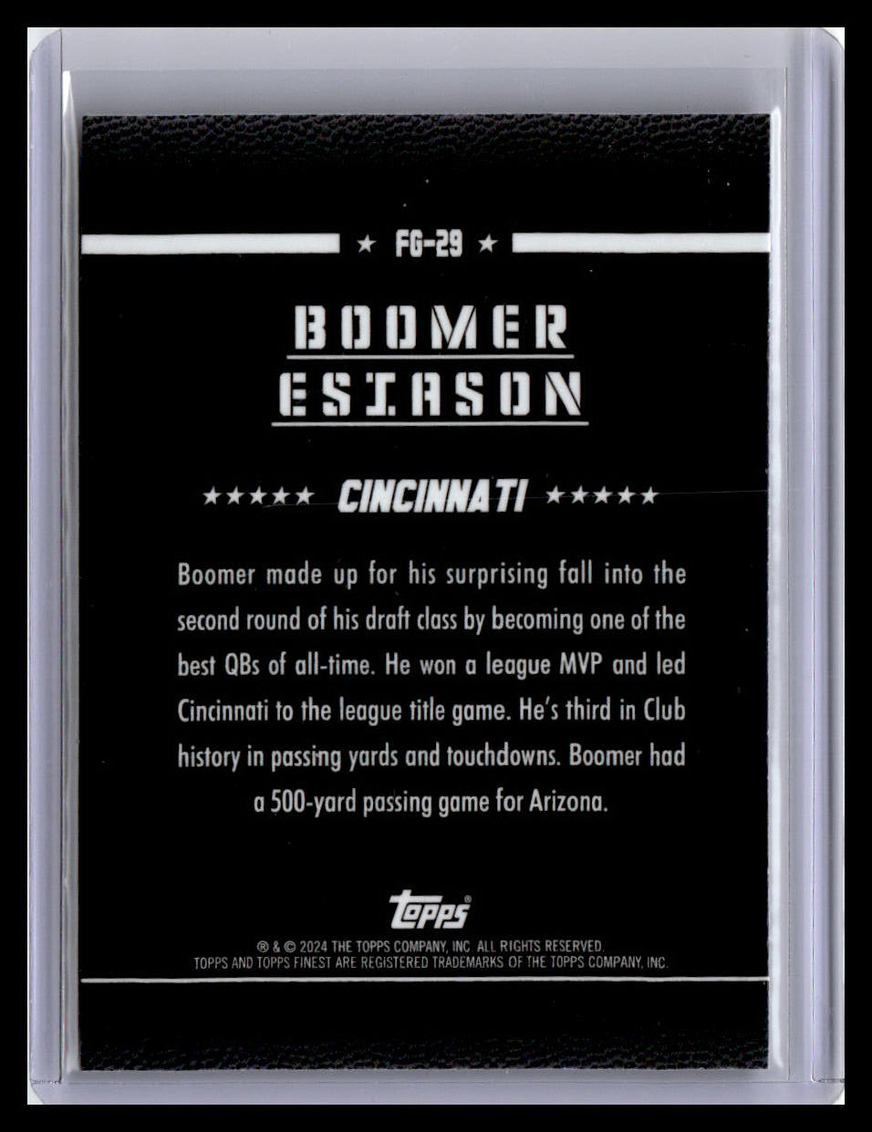 2024 Finest #FG-29 Boomer Esiason Field Generals