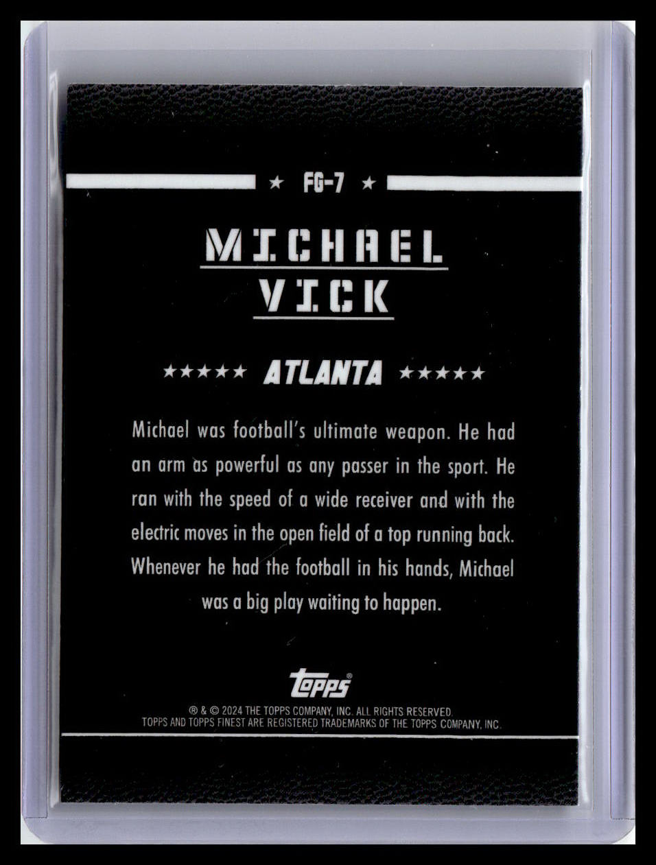 2024 Finest #FG-7 Michael Vick Field Generals Checkerboard Refractor