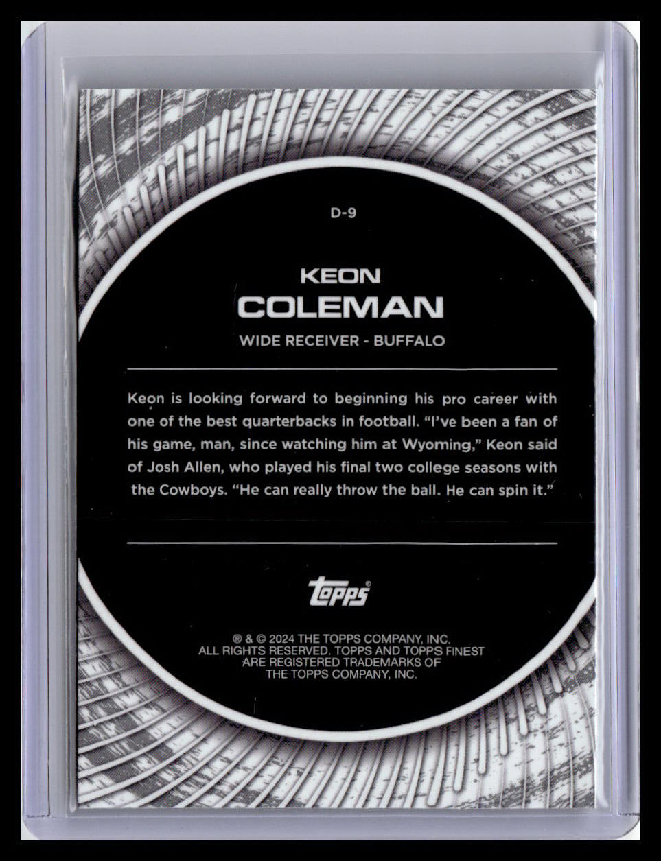 2024 Finest #D-9 Keon Coleman Debut