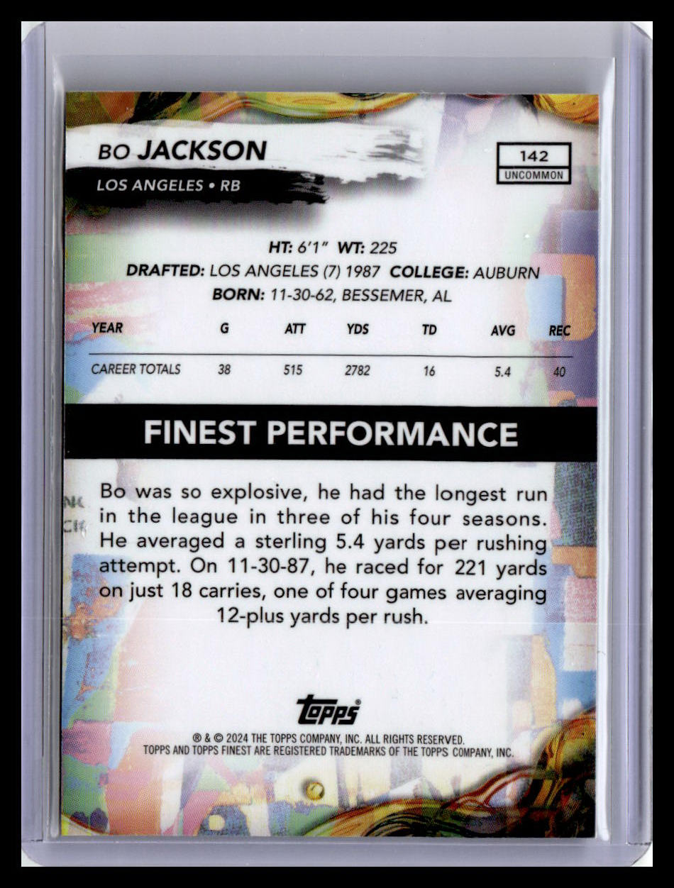 2024 Finest #142 Bo Jackson Blue Refractor #/150