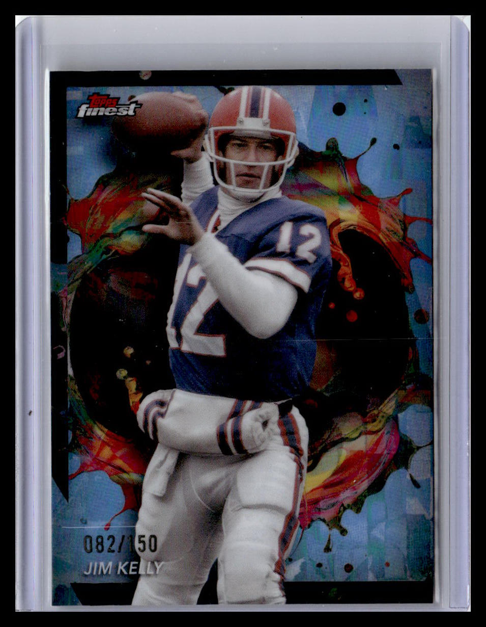 2024 Finest #205 Jim Kelly Sky Blue Refractor #/150