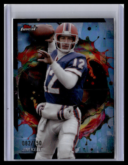 2024 Finest #205 Jim Kelly Sky Blue Refractor #/150