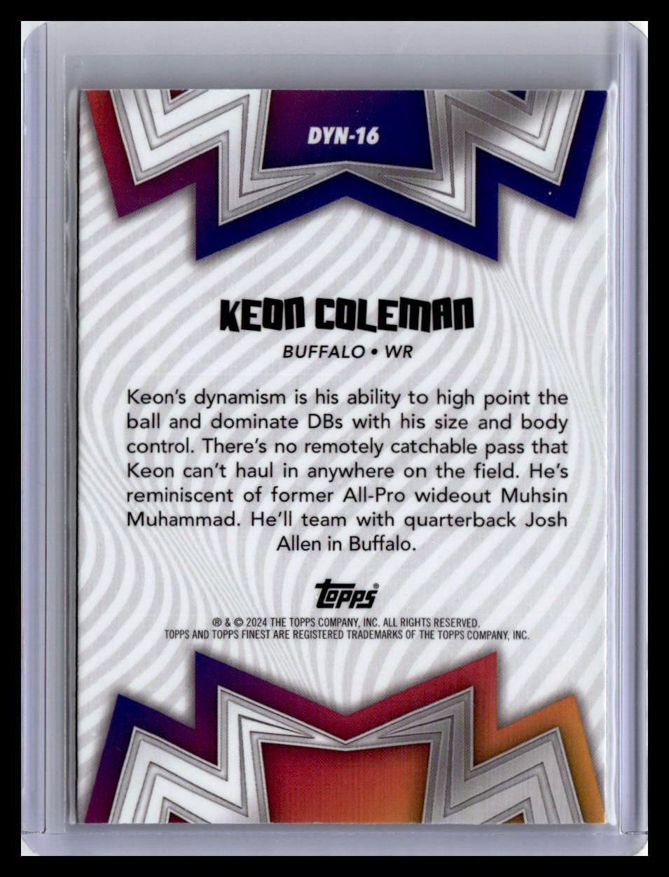 2024 Finest #DYN-16 Keon Coleman Dynamos