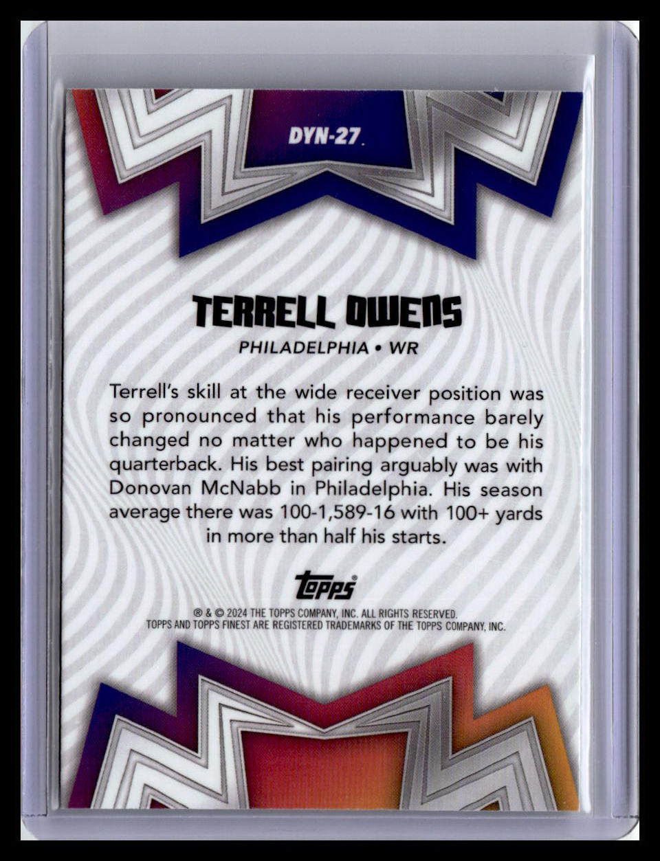 2024 Finest #DYN-27 Terrell Owens Dynamos