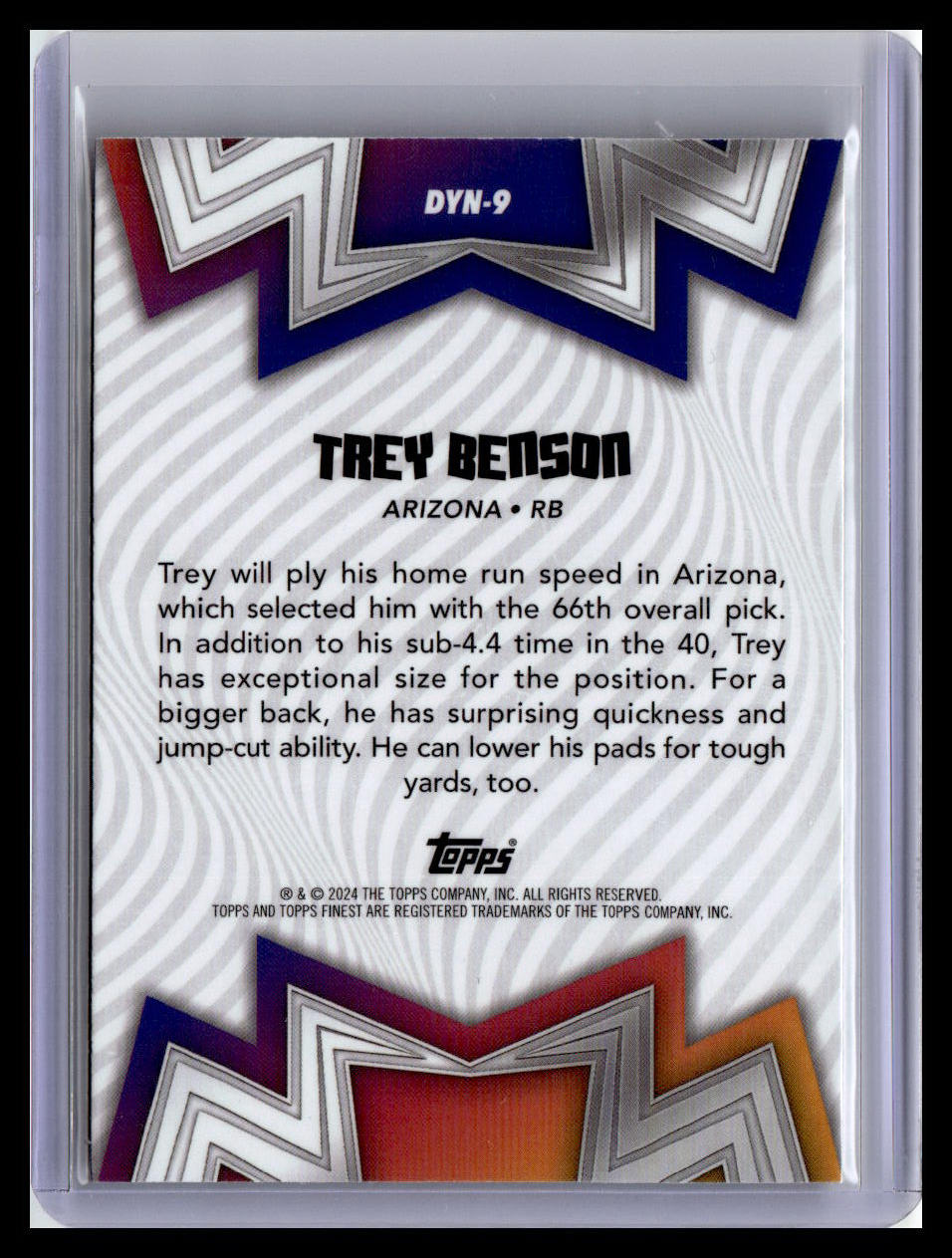 2024 Finest #DYN-9 Trey Benson Dynamos