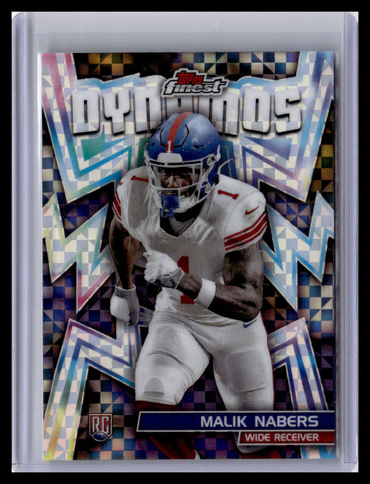 2024 Finest #DYN-14 Malik Nabers Dynamos Checkerboard Refractor